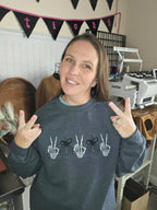 Peace, Spider Bow Halloween Embroidered Sweatshirt