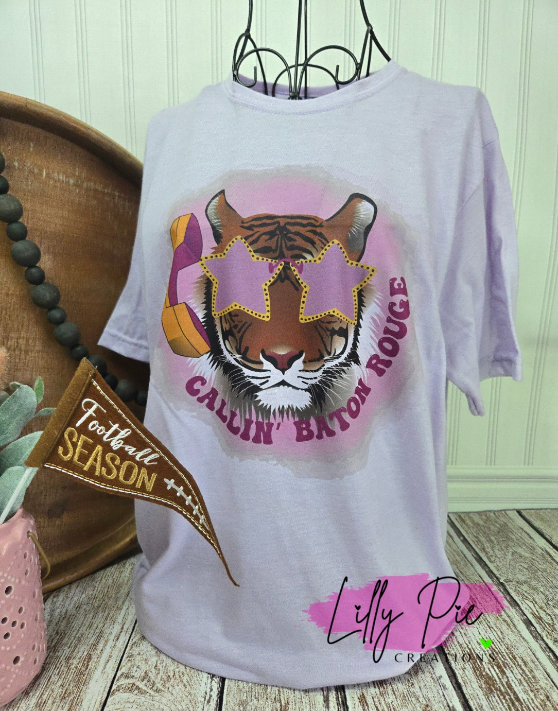 Lavender Callin' Baton Rouge Tiger Tee - Game Day Tee