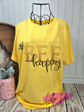 Bee Happy T-shirt - Be Happy Ladies Shirt