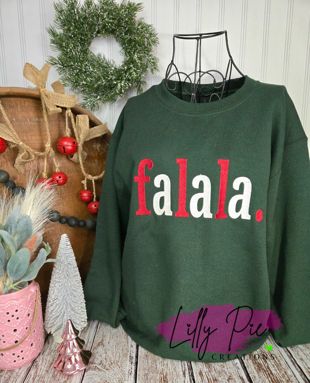 Falala Embroidered Christmas Sweatshirt