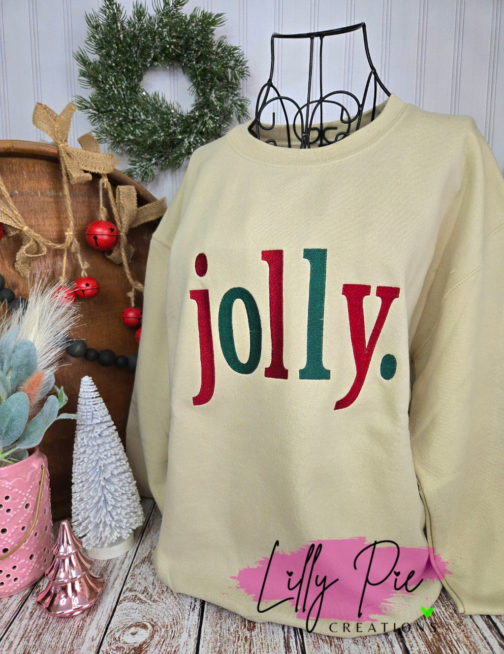jolly Embroidered Christmas Sweatshirt