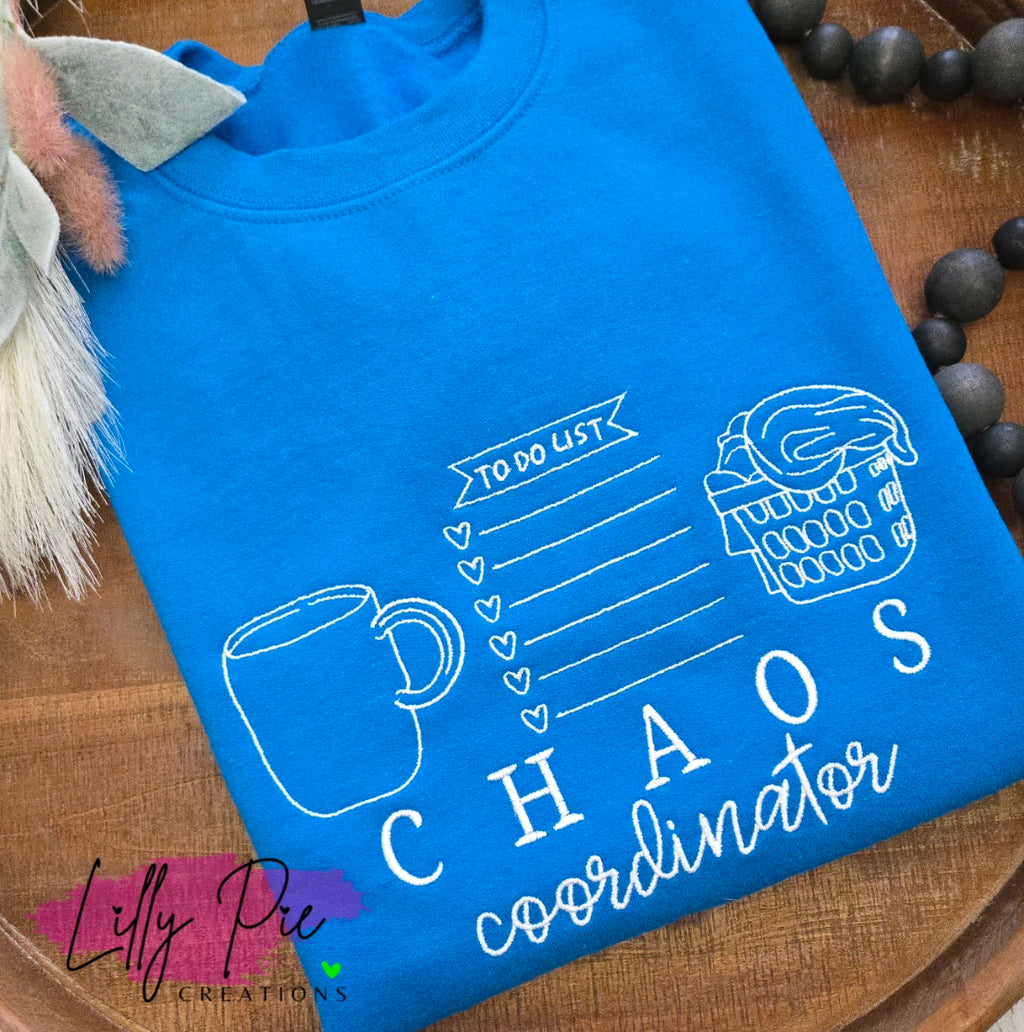 Chaos Coordinator Embroidered Mom Sweatshirt