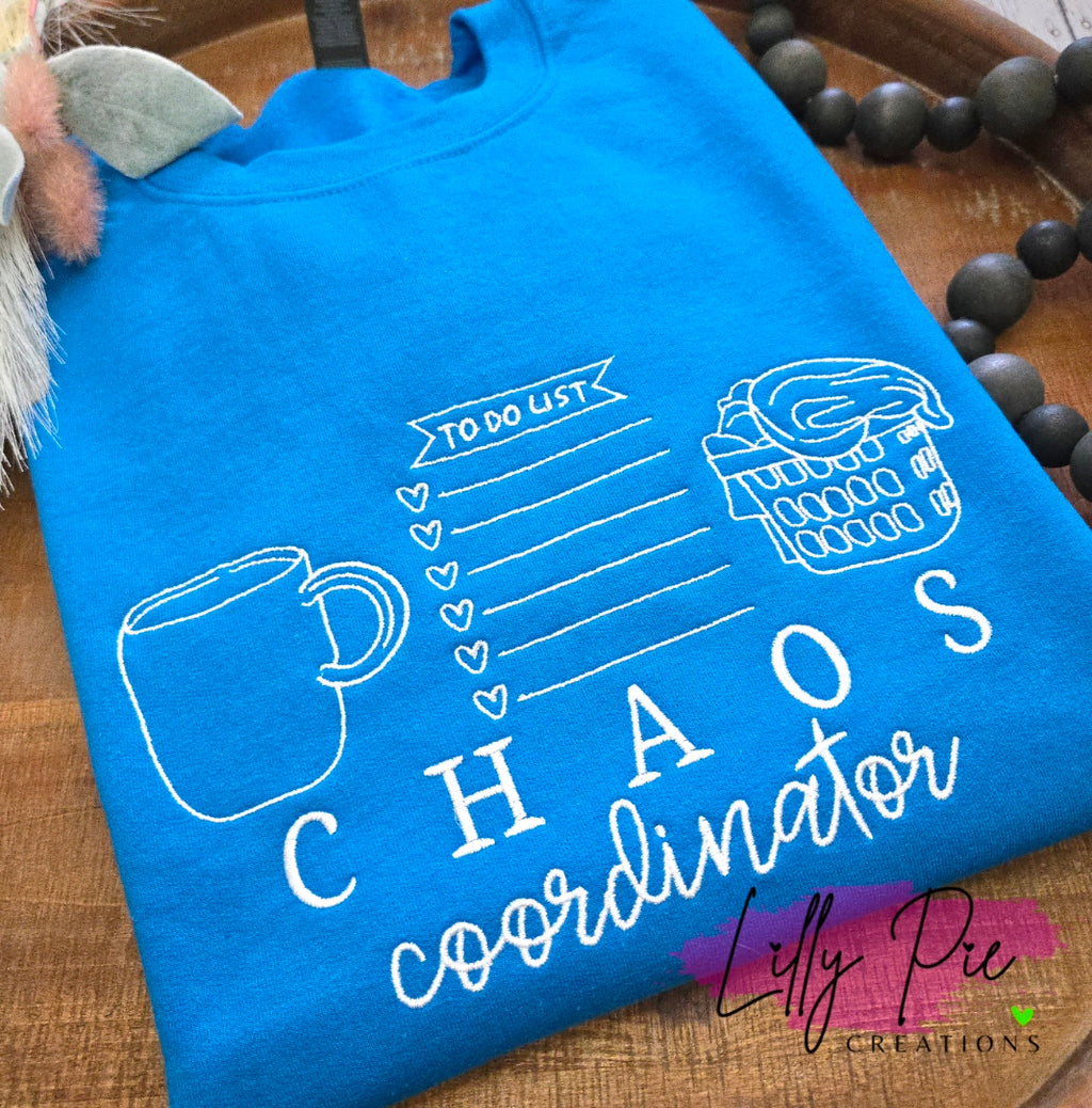 Chaos Coordinator Embroidered Mom Sweatshirt