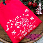 North Pole Book Club Embroidered Sweatshirt - Red and Sand Sweatshirts Available