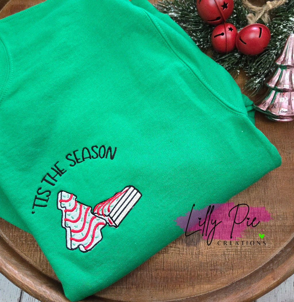 Tis The Season Christmas Sweatshirt- Christmas Cake Sweatshirt