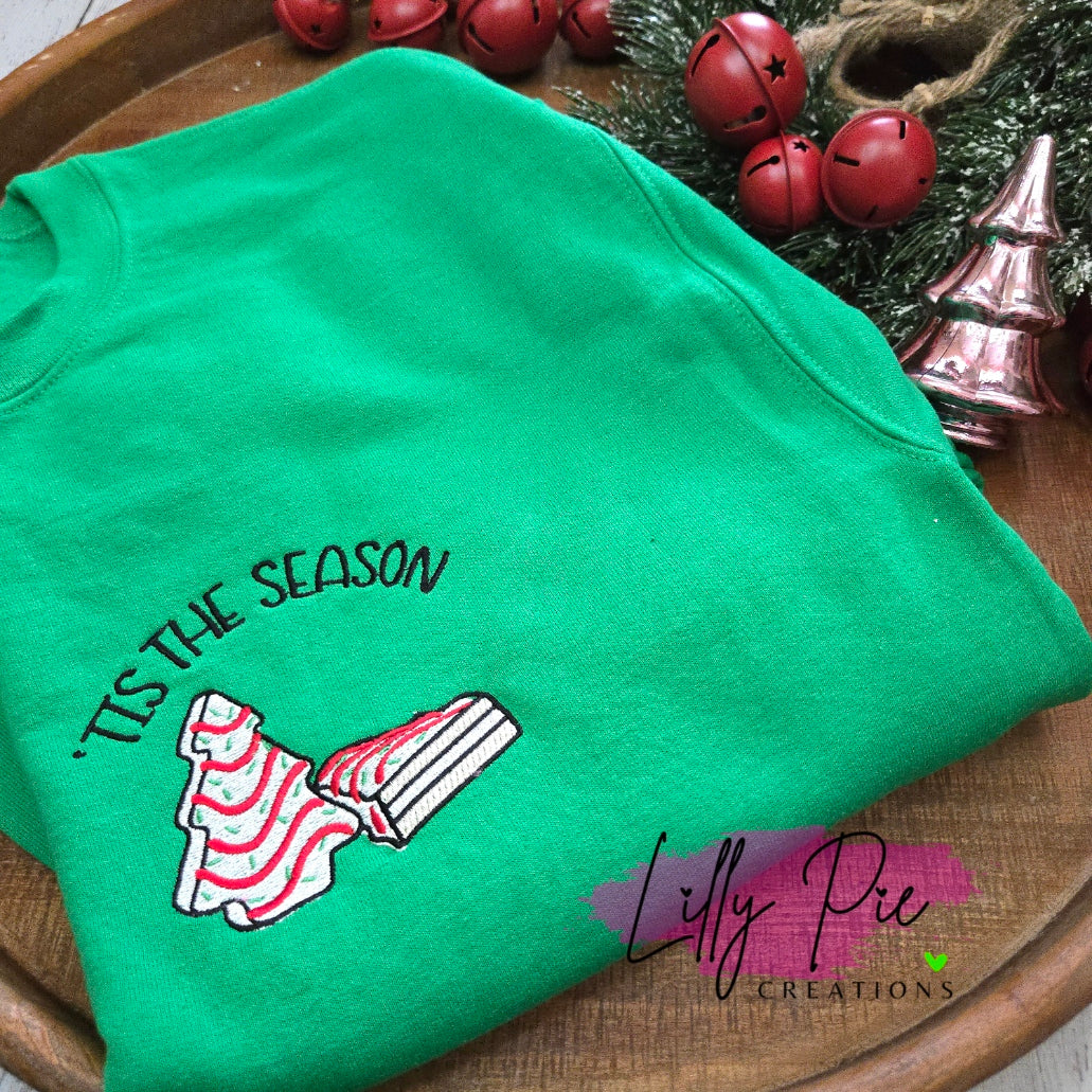 Tis The Season Christmas Sweatshirt- Christmas Cake Sweatshirt