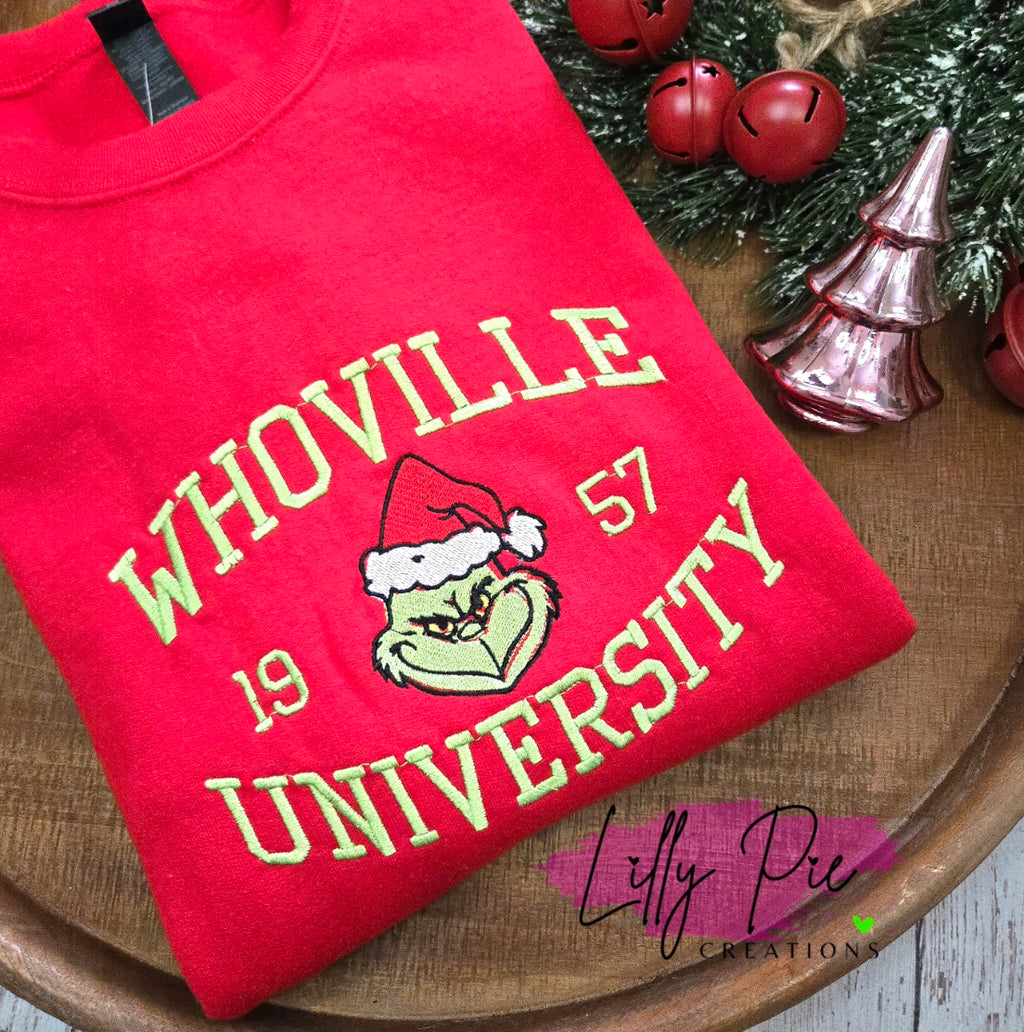 Whoville University Red Sweatshirt - Toddler, Youth & Adult Sizes Available
