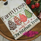 Farm Fresh, Christmas Tree Cake Sublimated White Sweatshirt