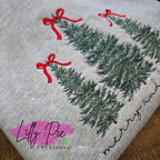 Merry & Bright Christmas Trees with Snow Embroidered Sweatshirt