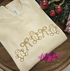 Gingerbread Men and Bows Emrboidered Christmas Sweatshirt