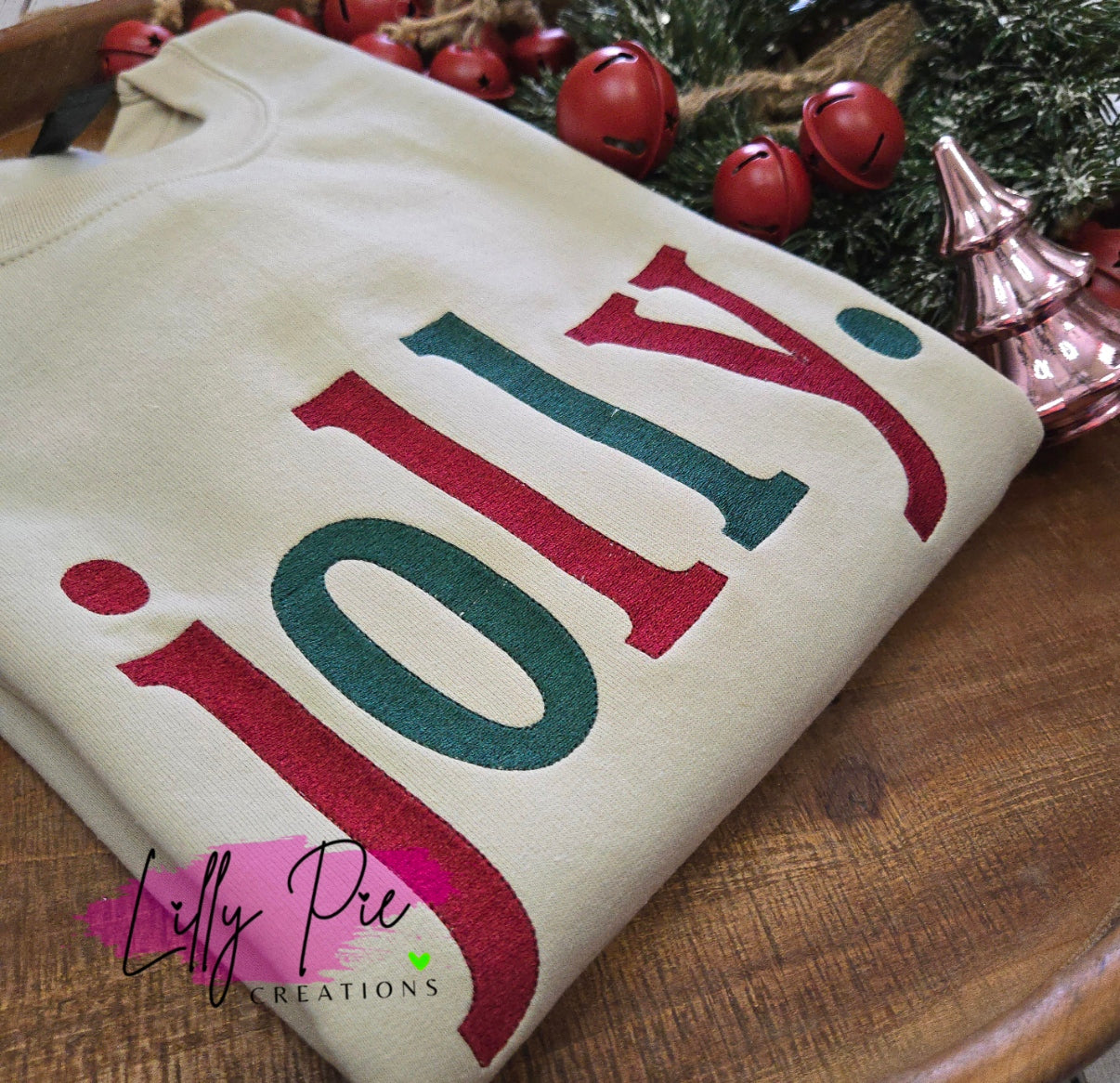 jolly Embroidered Christmas Sweatshirt