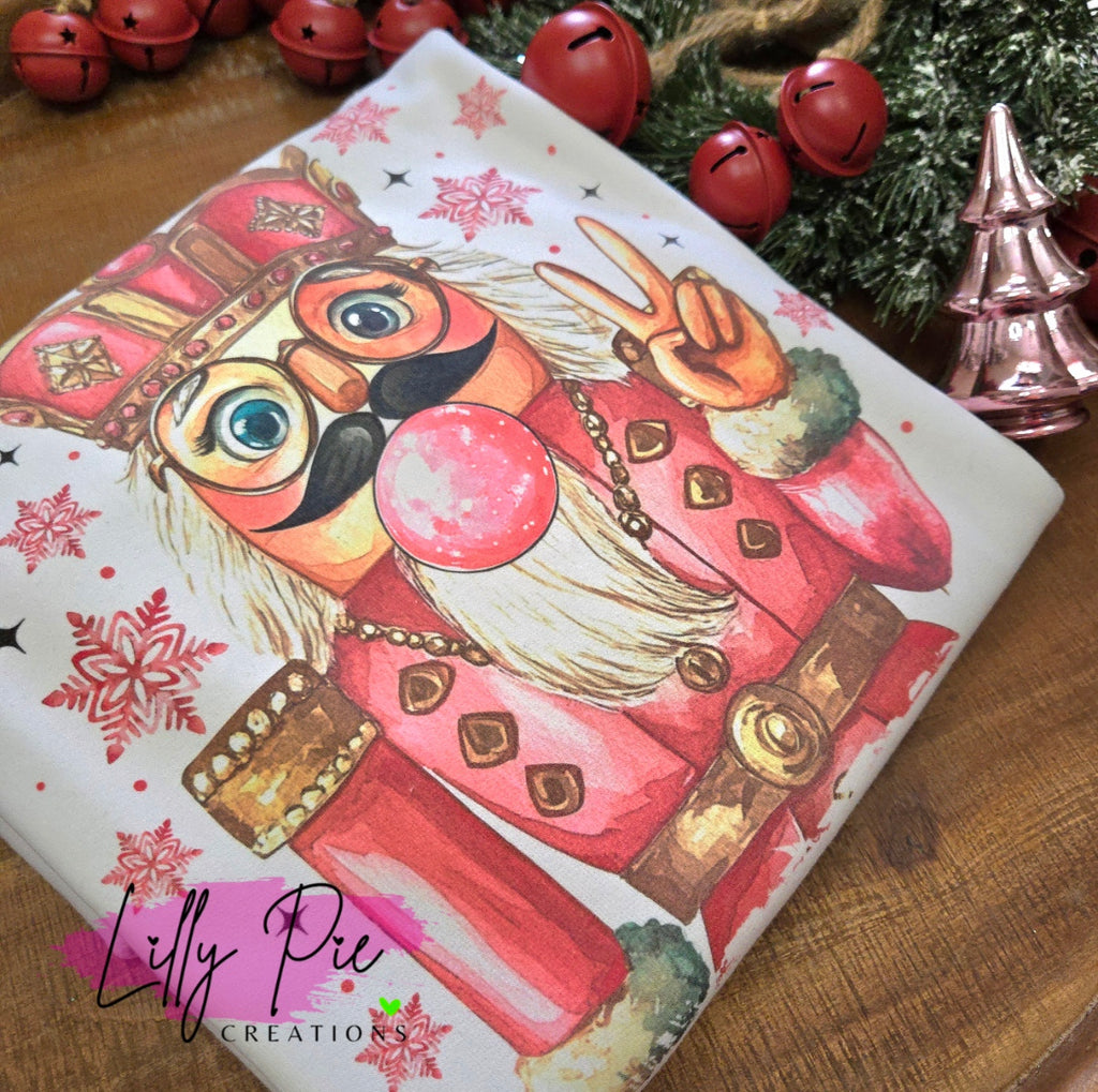 Nutcracker with Bubble Sublimated Sweatshirt- White & Light Pink Available