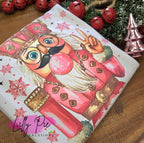 Nutcracker with Bubble Sublimated Sweatshirt- White & Light Pink Available