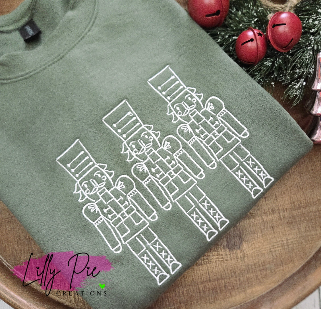 Nutcracker Trio Chrismtas Sweatshirt - Avialable in Green and Pink