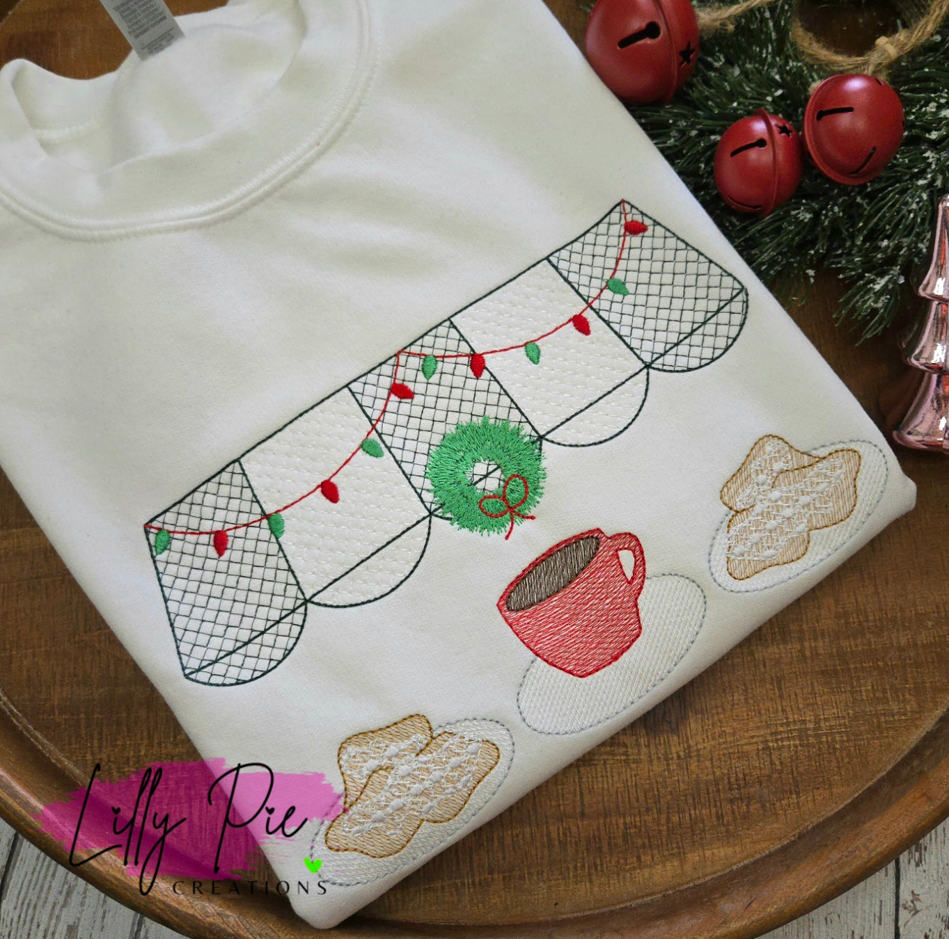 Christmas Beignet Embroidered Sweatshirt - Louisiana Style