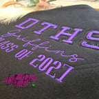 Custom School Sweatshirt Blanket - Embroidered Graduation Gift