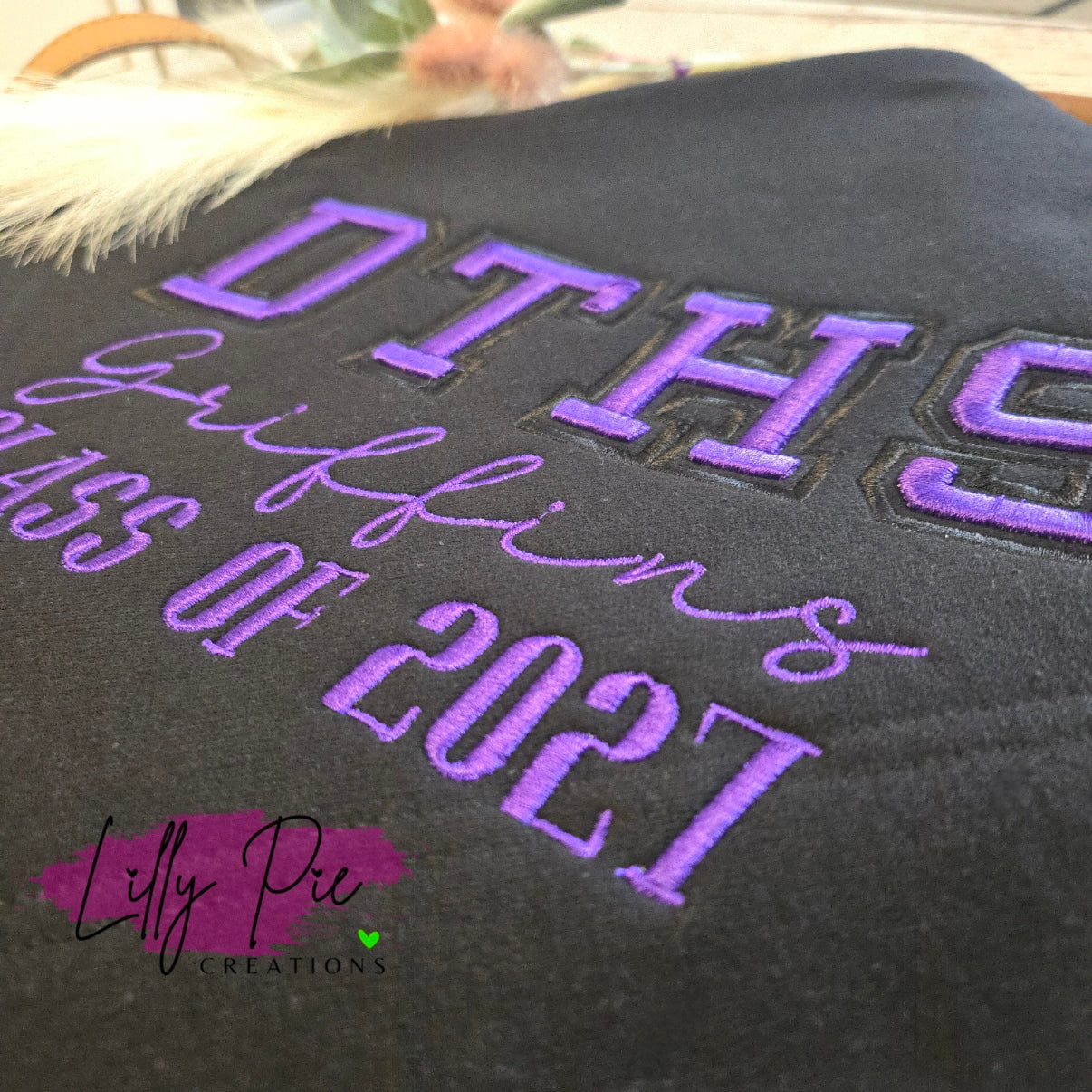 Custom School Sweatshirt Blanket - Embroidered Graduation Gift