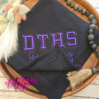 Custom School Sweatshirt Blanket - Embroidered Graduation Gift