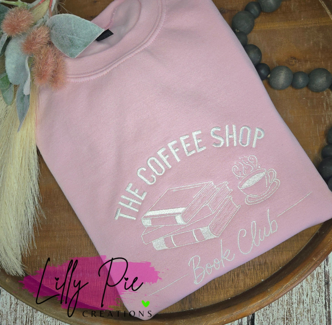 Coffee Shop Book Club Embroidered Sweatshirt