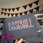 Baseball Mama Sweatshirt - With Optional Slit side Seams with Baseball Bow Applique