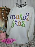 Mardi Gras Faux Tinsel Sweatshirt - Available in T-shirt Sweatshirt