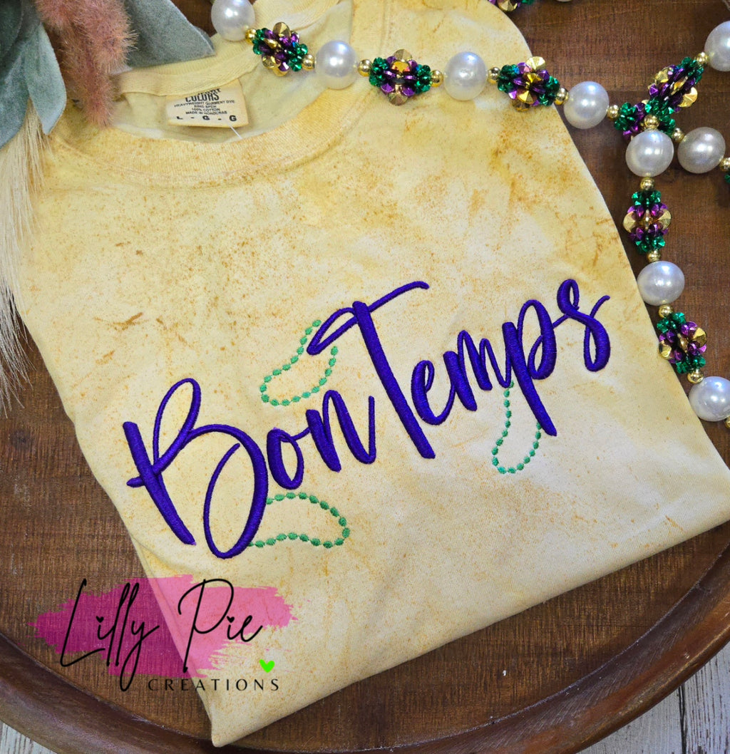 Bon Temps Puff Embroidered Mardi Gras T-shirt