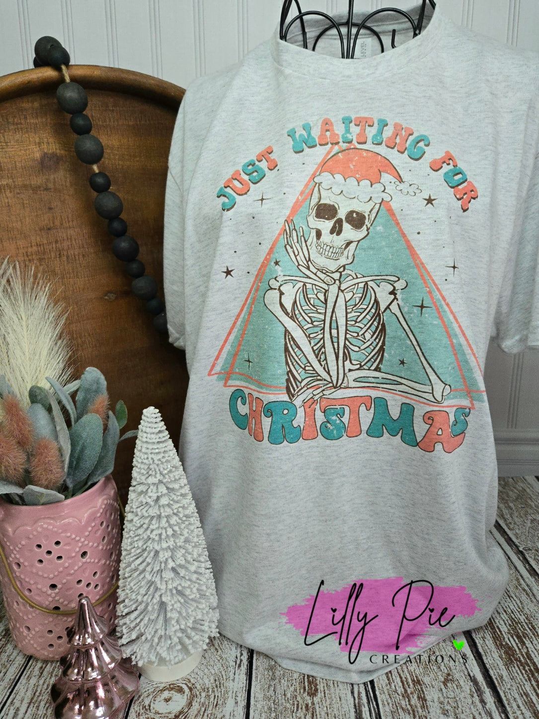 Just Waiting on Christmas - Funny Skeleton Christmas Sweatshirt