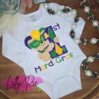 My First Mardi Gras Outfit - Applique Mardi Gras Shirt or Bib