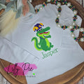 Mardi Gras Alligator Applique Shirt - Boys Mardi Gras Shirt