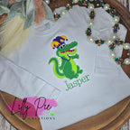 Mardi Gras Alligator Applique Shirt - Boys Mardi Gras Shirt