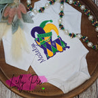 Kids Mardi Gras Tee - Louisiana with Jester Hat Shirt