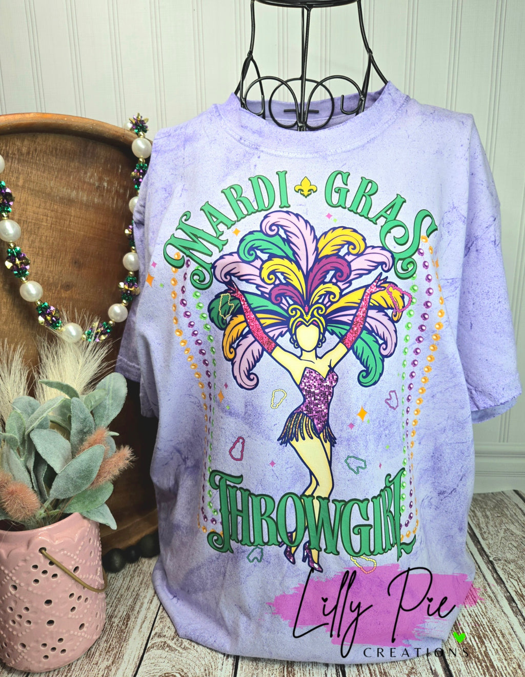 Mardi Gras Throwgirl T-shirt or Sweatshirt