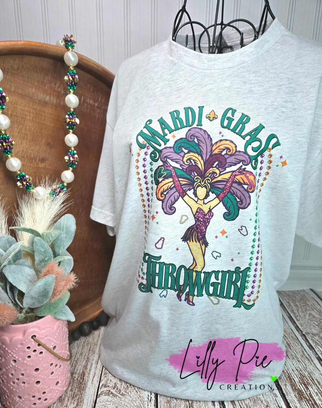 Mardi Gras Throwgirl Sublimated Tri-Blend T-shirt