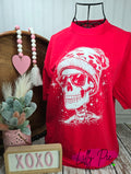 Valentine's Day Skeleton in Beanie Comfort Colors T-shirt (Sweatshirt Available too)