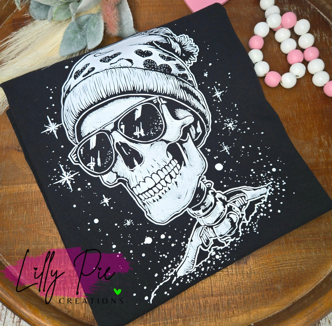 Valentine's Day Skeleton in Beanie Comfort Colors T-shirt (Sweatshirt Available too)