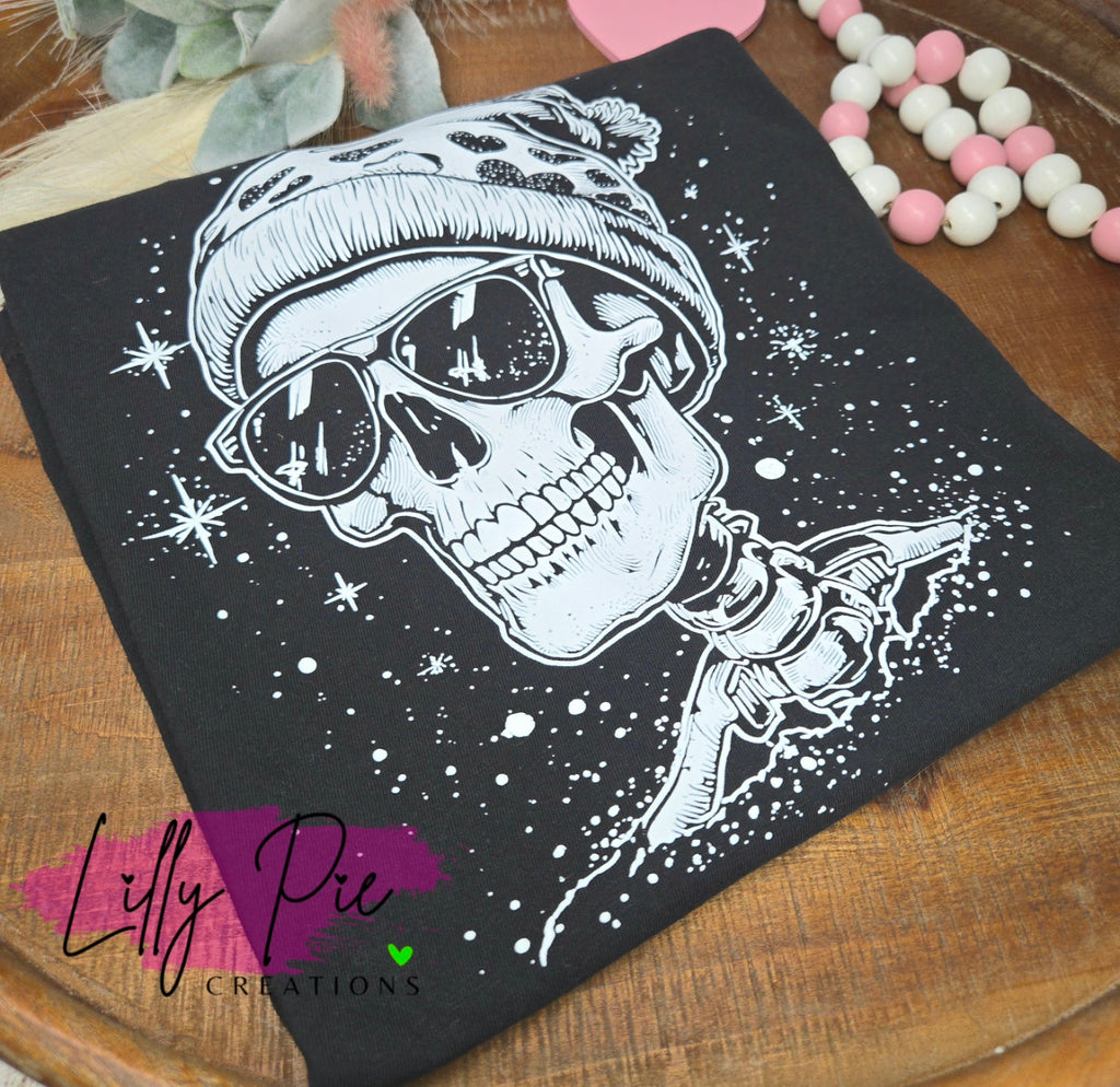 Valentine's Day Skeleton in Beanie Comfort Colors T-shirt (Sweatshirt Available too)