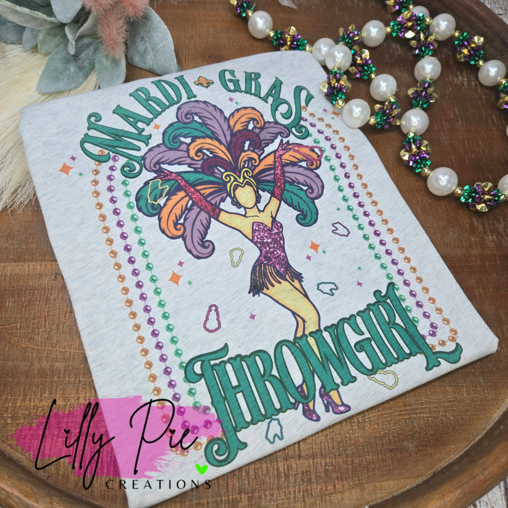 Mardi Gras Throwgirl Sublimated Tri-Blend T-shirt