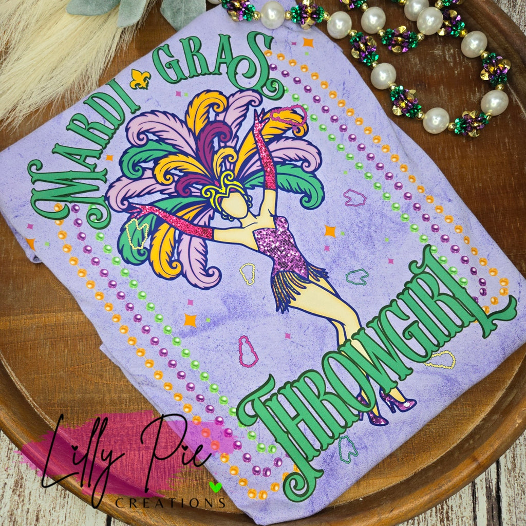 Mardi Gras Throwgirl T-shirt or Sweatshirt