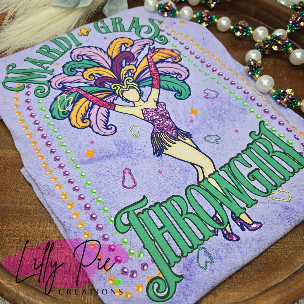 Mardi Gras Throwgirl T-shirt or Sweatshirt