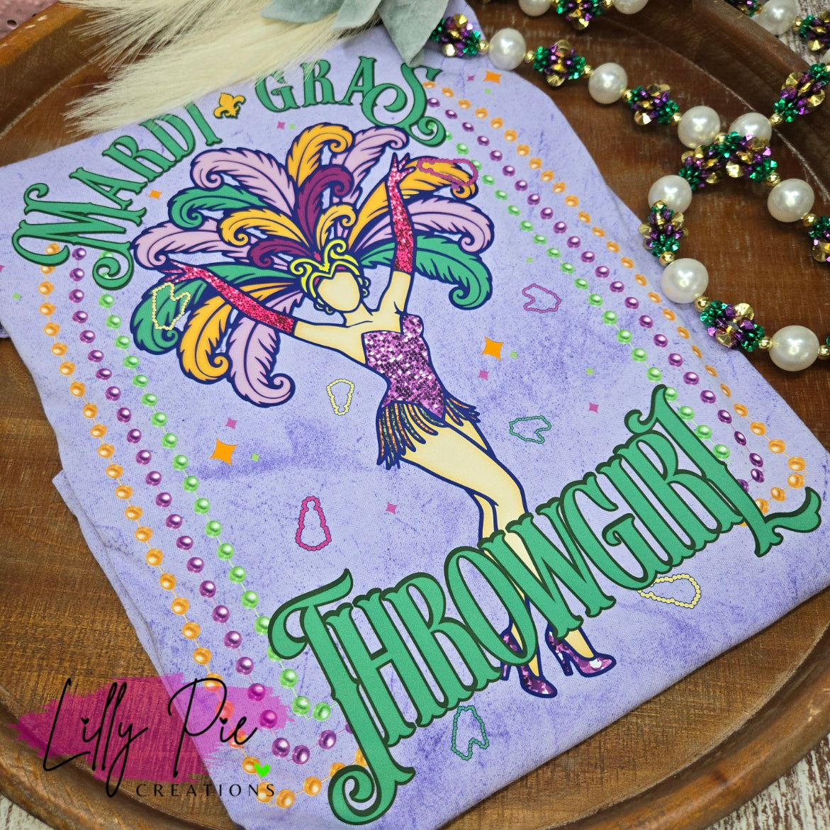 Mardi Gras Throwgirl T-shirt or Sweatshirt