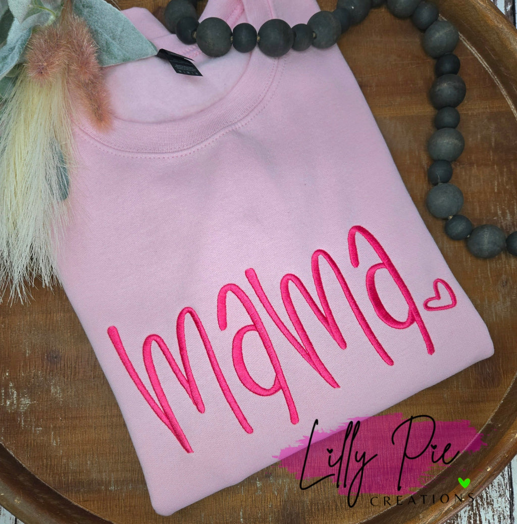 Mama Embroidered Sweatshirt - Available with and without spangles