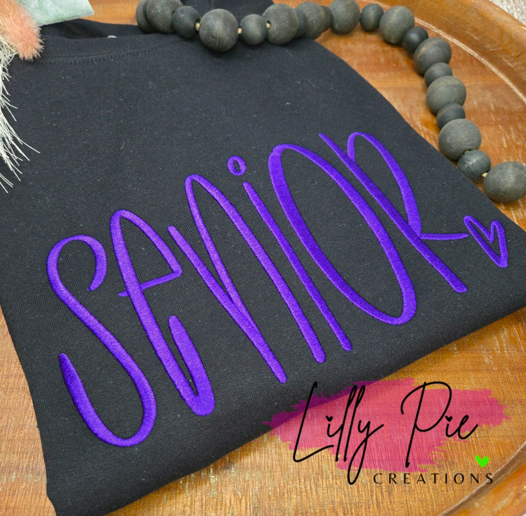 Senior Embroidered Sweatshirt - Available with and without spangles