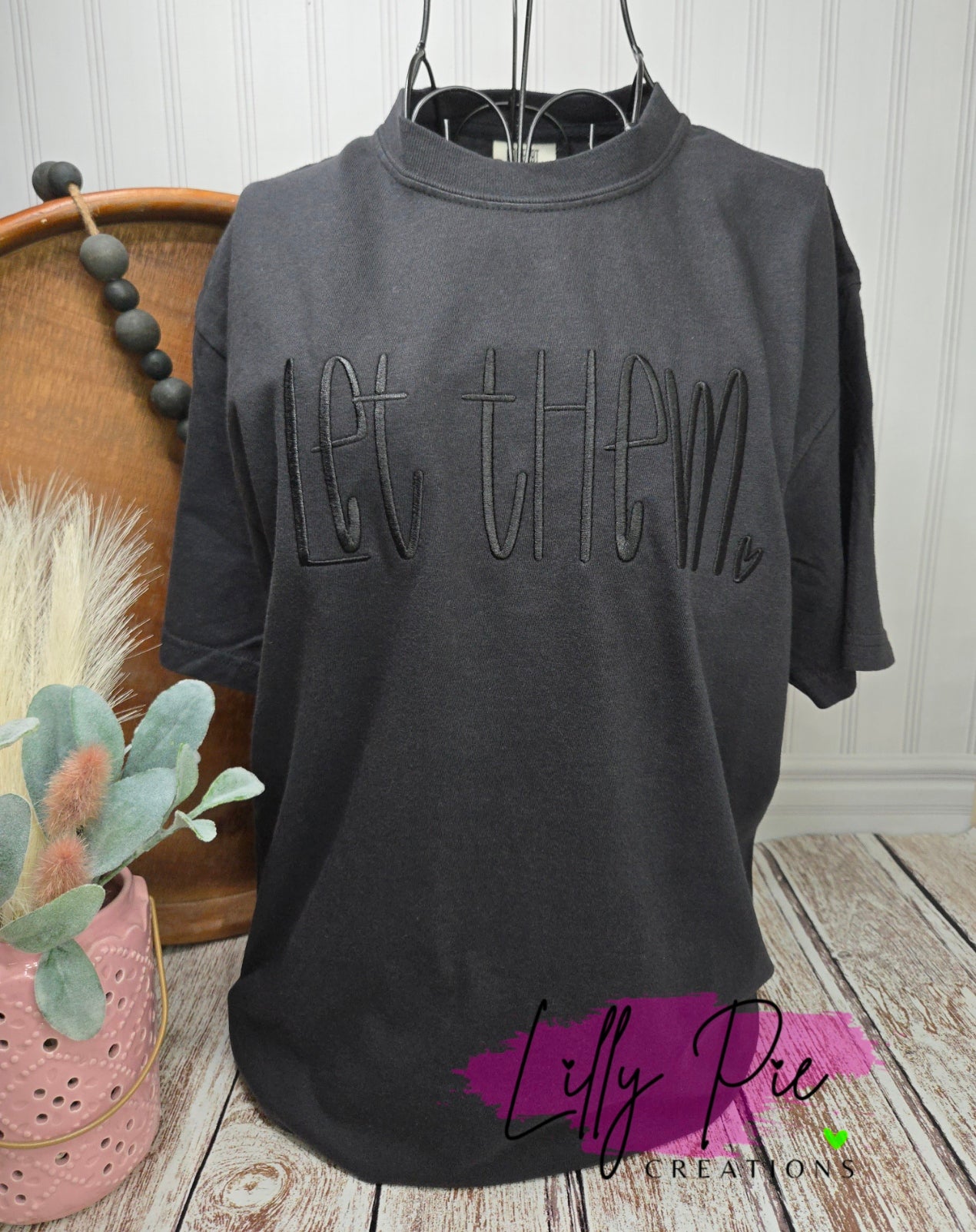 Let Them Monotone Embroidered Comfort Colors T-shirt