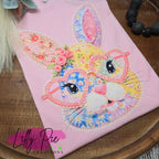 Patchwork Bunny Light Pink Easter Tee
