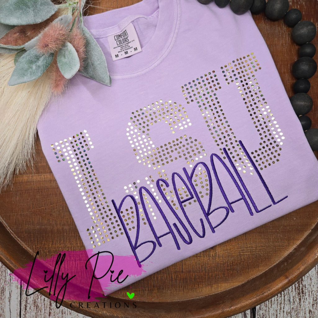 Customizable Embroidered Baseball Shirt with Team Name Spangles