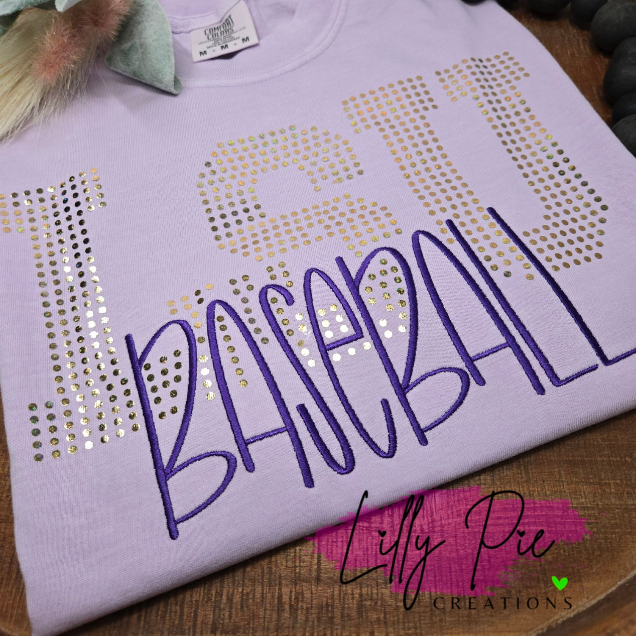 Customizable Embroidered Baseball Shirt with Team Name Spangles