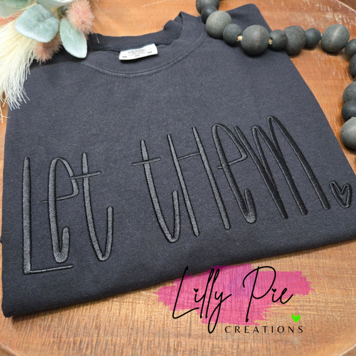 Let Them Monotone Embroidered Comfort Colors T-shirt