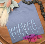 Mama Embroidered Comfort Colors T-shirt- Available with and without spangles