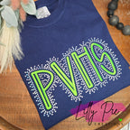 Custom Embroidery and Spangle Initial Tee/Sweatshirt - Schoot Spirit, Team Spirit, Dance Company,