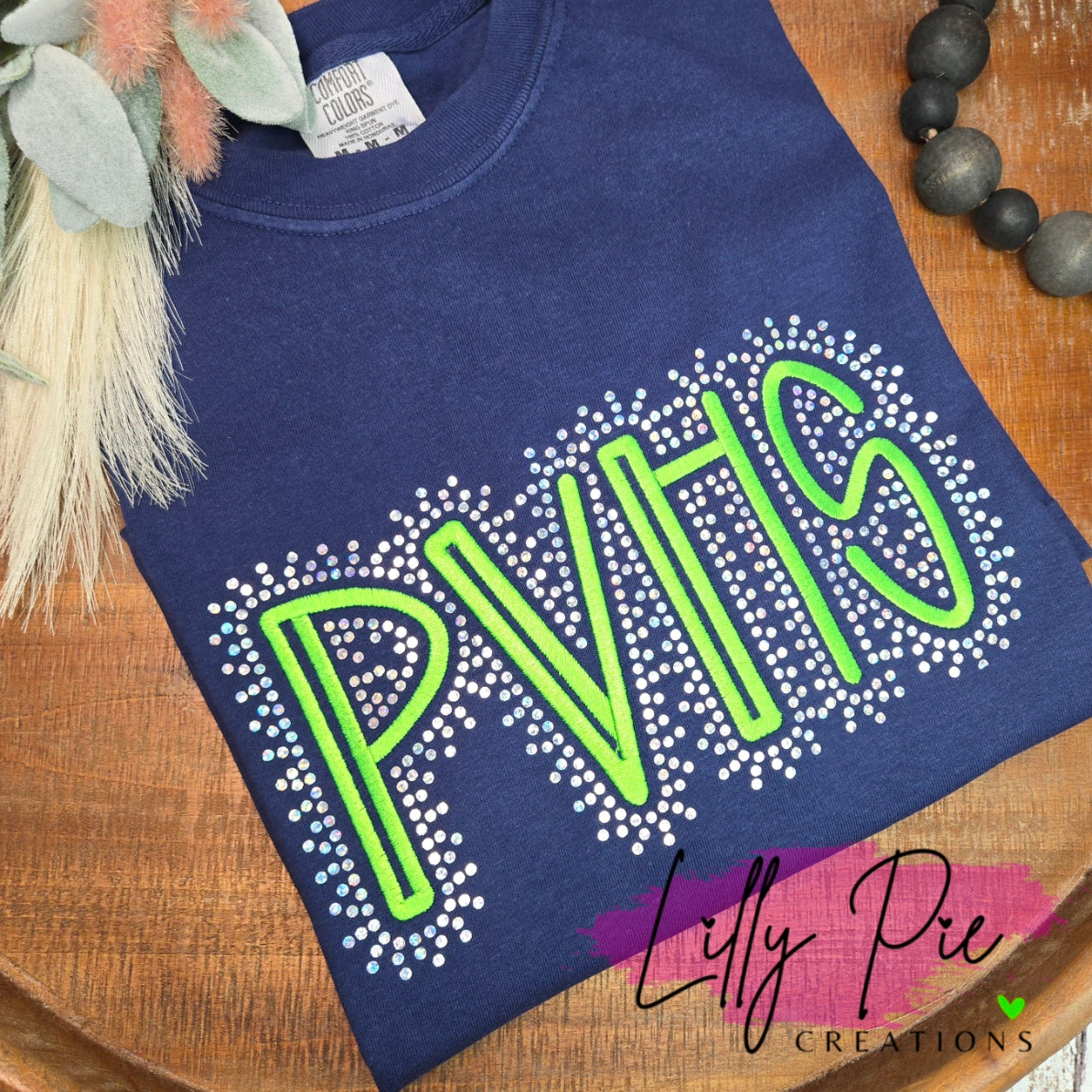 Custom Embroidery and Spangle Initial Tee/Sweatshirt - Schoot Spirit, Team Spirit, Dance Company,